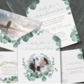 Glück in Liebe 4 Leaf Clover Fern Geometric Weddin Einladung