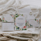 Greenery & Gold Geometric Elegante Engagement Part Einladung