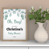 Greenery Baby Shower Oh Junge Willkommen Poster
