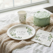 Greenery Eucalyptus Elegant Script Baby Shower Einladung