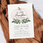 Fall Greenery White Pumpkin Tischnummer Sockelschild