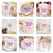 Ein Groovy Girl Retro Rainbow 1. Geburtstag Einladung