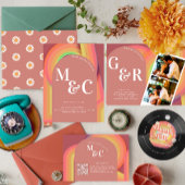 Retro Groovy 70 Curvy Lines Einladung