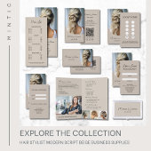 Friseur-Friseur-Salon 3 Fotos QR Beige Flyer