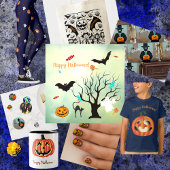 Halloween-Party - Spuk Herrenhaus und Vollmond Folieneinladung