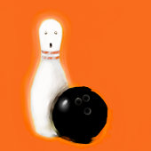 Halloween Bowling Party Pappteller