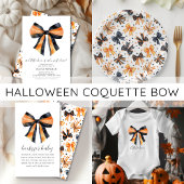 Halloween Black Orange Coquette Bow Babydusche Einladung