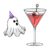 Niedlicher Ghost & Creepy Cocktail Geschenkpapier Set