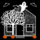 Halloween Spuk Houses Pappteller