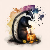 Wassercolor Skunk Halloween Tasche