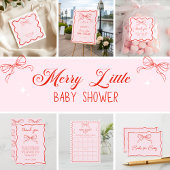 Merry Little Baby Shower Hand Drawn Christmas Quadratischer Aufkleber