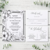 Handgezeichnete Blume und Einladung zur Hochzeitsf (Personalisiere diese Kollektion eines unabhängigen Creators.)