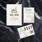 Schwarze handgezeichnete Illustration Minimalistis Einladungsbanderole (Personalisiere diese Kollektion eines unabhängigen Creators.)