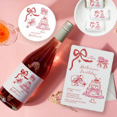 Birthday Party Hand Drawn Red Pink Scribble Acryleinladungen