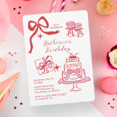 Hand Drawn Red Pink Scribble Birthday Party Pappteller