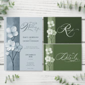 Sage Green Hand Drawn Floral Monogram Wedding Runder Aufkleber (Personalisiere diese Kollektion eines unabhängigen Creators.)