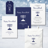 Simple Happy Hanukkah Blue Menorah T-Shirt