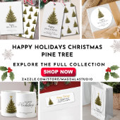 Happy Holidays Christmas Pine Tree Rücksendeadress