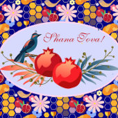 Happy Rosh Hashanah Jüdische Neujahrsmuster Postkarte