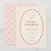 Harry Potter Hedwig Pink Stripe Baby Shower Einladung