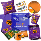 Funny Spooky Pumpkin iconic WinkS mit Leckereien Aufkleber