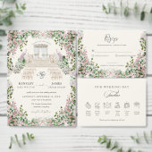 Elegant Blush Garden Wedding with Monogram Einladung (Personalisiere diese Kollektion eines unabhängigen Creators.)