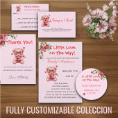 Sweet Heart Teddy Bear Pink Baby Shower  Satinband