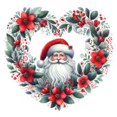 Blumenkranz in Herzform - Weihnachtsmann Geschenkanhänger