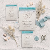 Rosa Herzen im Sandstrand Hochzeitsprogramm Programm