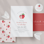 HEIDI Summer Strawberry Berry Sweet 3. Geburtstag Einladung