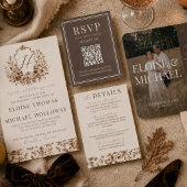 Erbstück-Harvest-QR-Code-Hochzeit RSVP Karte