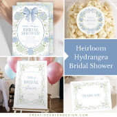 Blue Hydrangea Bridal Shower Invitation Einladung