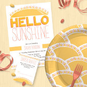 Hallo Sunshine Hand Lettered Gender Neutral Einladung