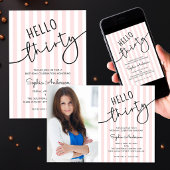 Hello Thirty Modern Script Simple 30th Birthday Serviette