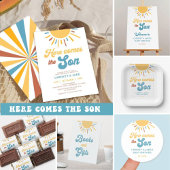 Hier kommt die Son Boy Baby Dusche All In One Einladung