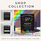 Rainbow Heart Musik Equalizer Schwarz Dankeskarte