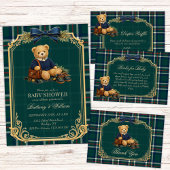 Luxury Preppy Teddy Bear Baby Shower Diaper Raffle Begleitkarte