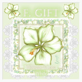 Hibiskus & Spitzen WHITE Wandteppich Mit Holzrahmen