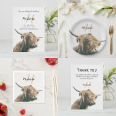 Hochlandportrait individuelle Name Dankeskarte