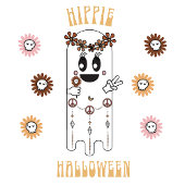 Hippie Halloween Ghost Einladung