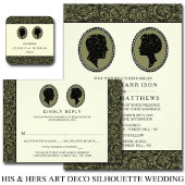 Seine & ihre Art Deco Silhouette Hochzeitskollekti Begleitkarte