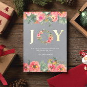Holiday Season Joy Wreath Botanical Runder Aufkleber