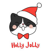 Holly Jolly Niedlich Christmas Santa Cat Tragetasche