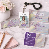 Gold Holographic Marble Visitenkarte