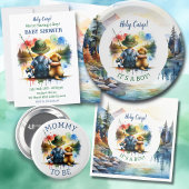 Oma to be Boy's Fishing Baby Shower Button