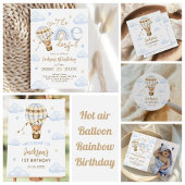 Blue Hot Air Ballon Boy 1. Geburtstag Geschenkschachtel