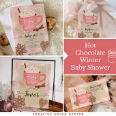 Hot Chocolate Winter Baby Shower Girl Pappteller
