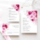 Heiße Pink Florale Hochzeit Save The Date