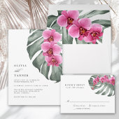Hot Pink Orchids Tropical Paradies Save the Date Einladung