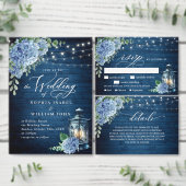 Blue Hydrangea Lantern Wood Boho ENGAGEMENT PARTEI Poster (Personalisiere diese Kollektion eines unabhängigen Creators.)